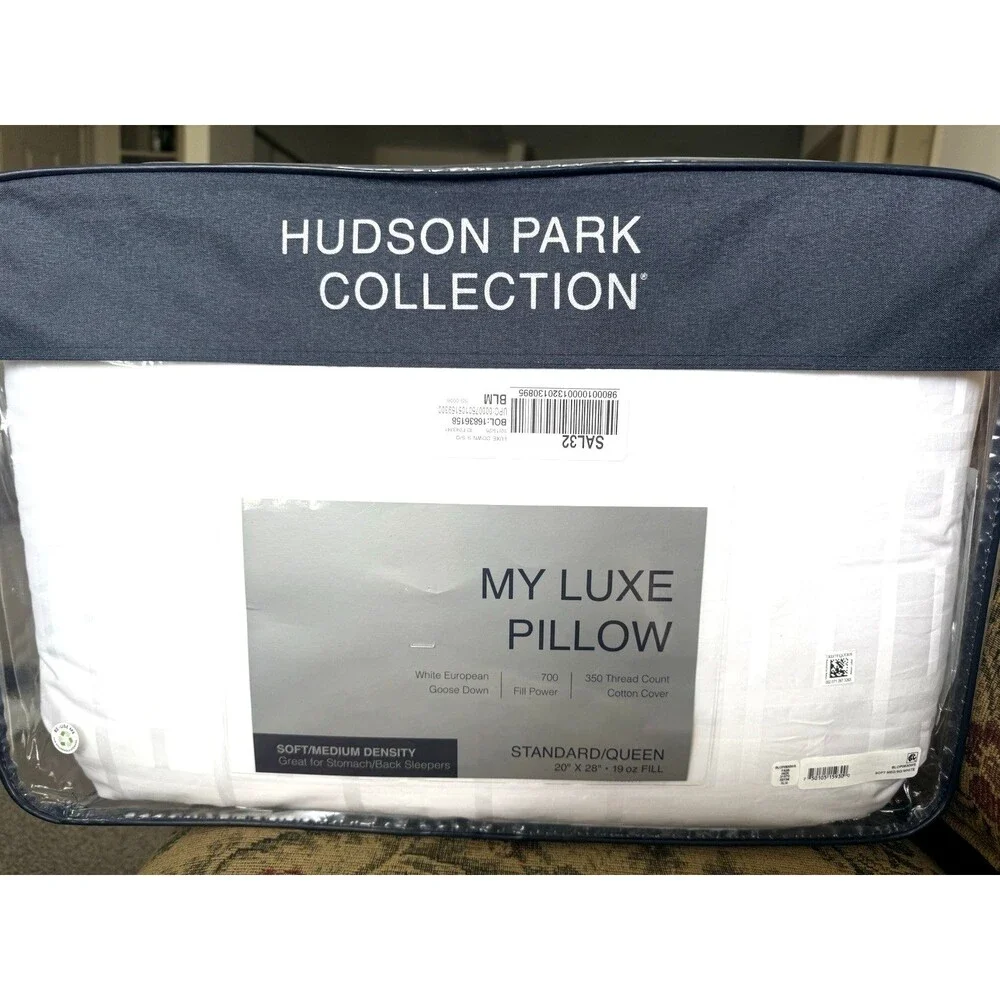 Hudson Park My Luxe Down Pillow Standard Queen Soft/Medium Allergy Friendly $525